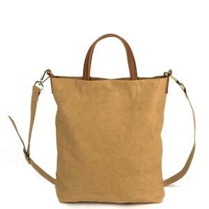 Uashmama Otti Cross Body Bag Leather Washable Paper Tan EUC OS